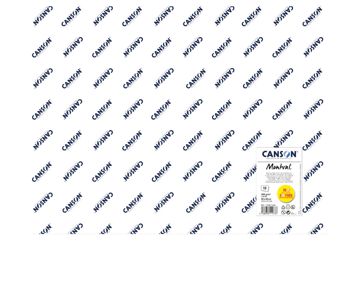 CANSON® Montval Manipack Aquarellbögen 7St.+3gratis 50x65cm 300g FEINKORN
