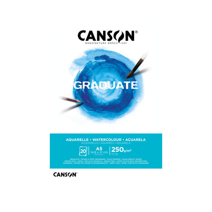 CANSON Graduate Aquarell Papier Block (A5 , 20 Bögen, 250gr)