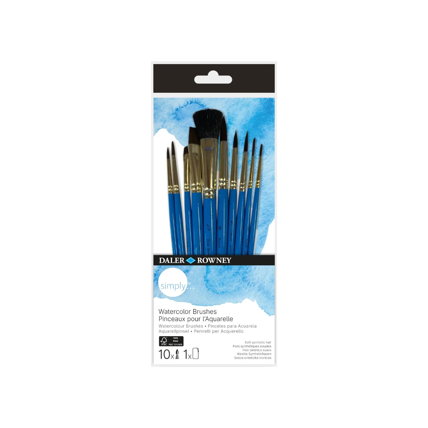 DALER ROWNEY Simply Pinselset AQUARELL  (10 ST, Mischung)