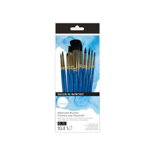 DALER ROWNEY Simply Pinselset AQUARELL  (10 ST, Mischung)