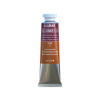 LUKAS 1862 Feinste Ölfarben - NEU Lasur Oxid Gelb 0138  (37ml)
