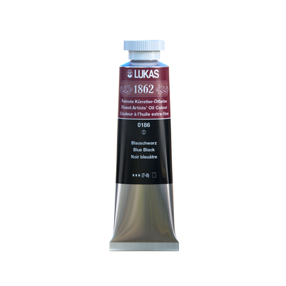 LUKAS 1862 Feinste Ölfarben - Blauschwarz 0186  (37ml)