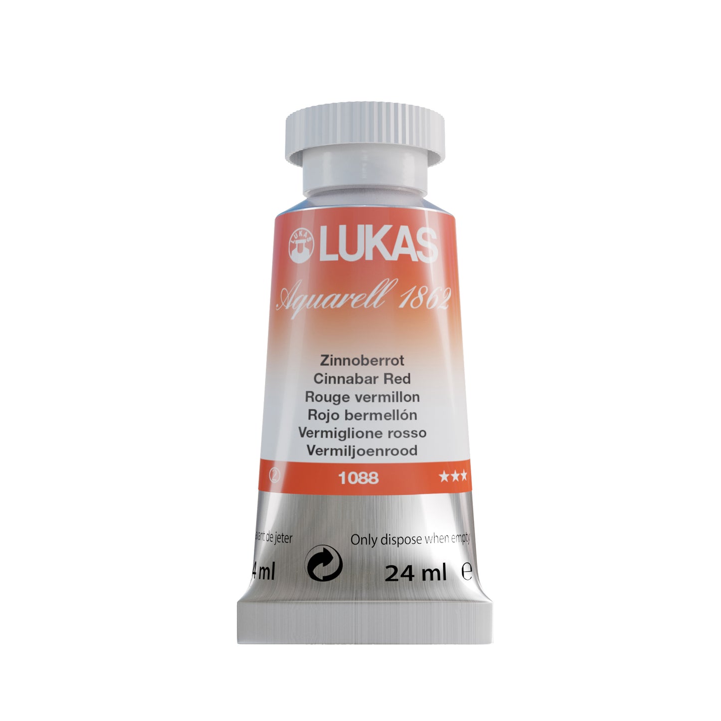 LUKAS Aquarell 1862 (24ml Tube) - Zinnoberrot  1088