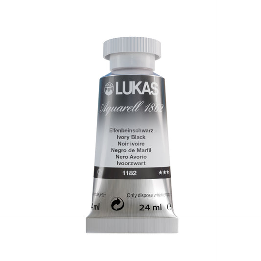 LUKAS Aquarell 1862 (24ml Tube) - Elfenbeinschwarz  1182