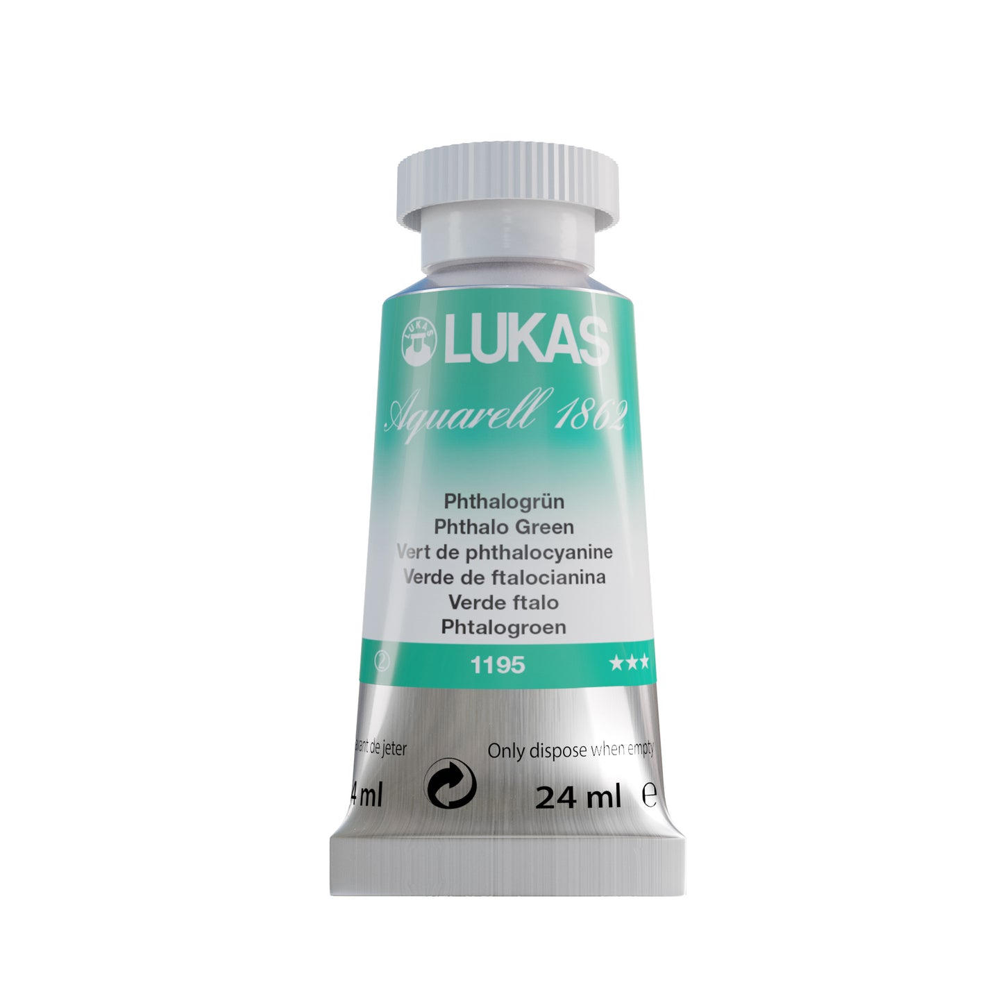 LUKAS Aquarell 1862 (24ml Tube) - Phthalogrün  1195