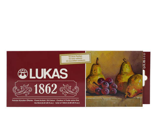 NUEVO a precio de lanzamiento: Juego de edición especial de 12 juegos de pintura al óleo LUKAS 1862 (incl. 10 colores nuevos)