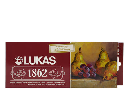 NEU zum Einführungspreis: Sonderedition 12er Set LUKAS 1862 Ölfarben Set (inkl. 10 neue Farben)