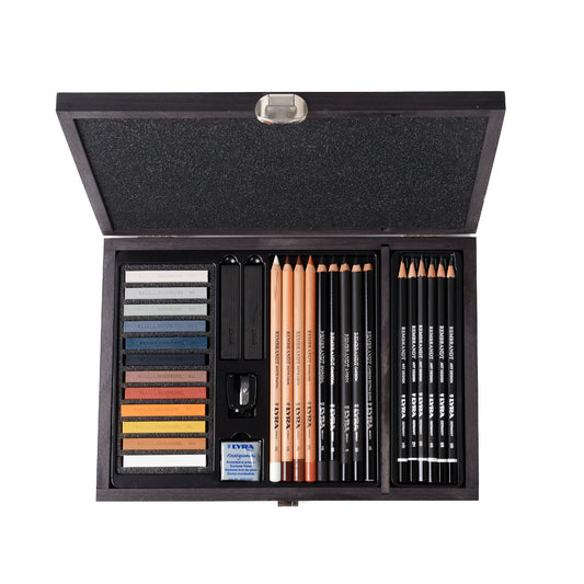 LYRA REMBRANDT monochromer Zeichenkoffer Holz (inkl. 31 Teilen)