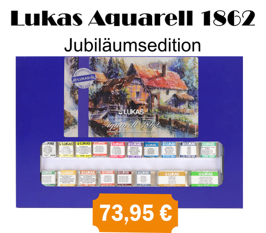 Lukas Aquarell 1862 Jubiläumsset (16 halbe  & 2 ganze Näpfchen)