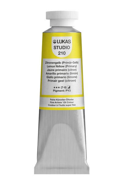 LUKAS STUDIO Ölfarbe - 0210 Zitronengelb (Primär-Gelb) (37/75/200ml)