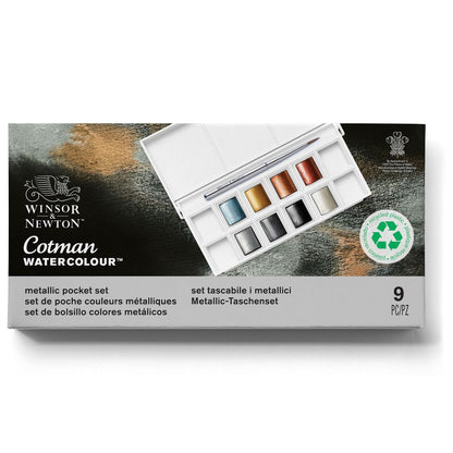 WINSOR & NEWTON Cotman Aquarell Taschenset METALLIC (8 Näpfchen)