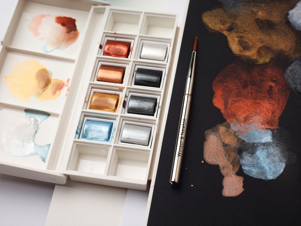 WINSOR & NEWTON Cotman Aquarell Taschenset METALLIC (8 Näpfchen)