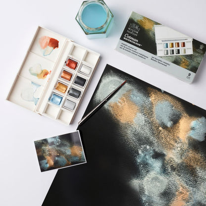 WINSOR & NEWTON Cotman Aquarell Taschenset METALLIC (8 Näpfchen)