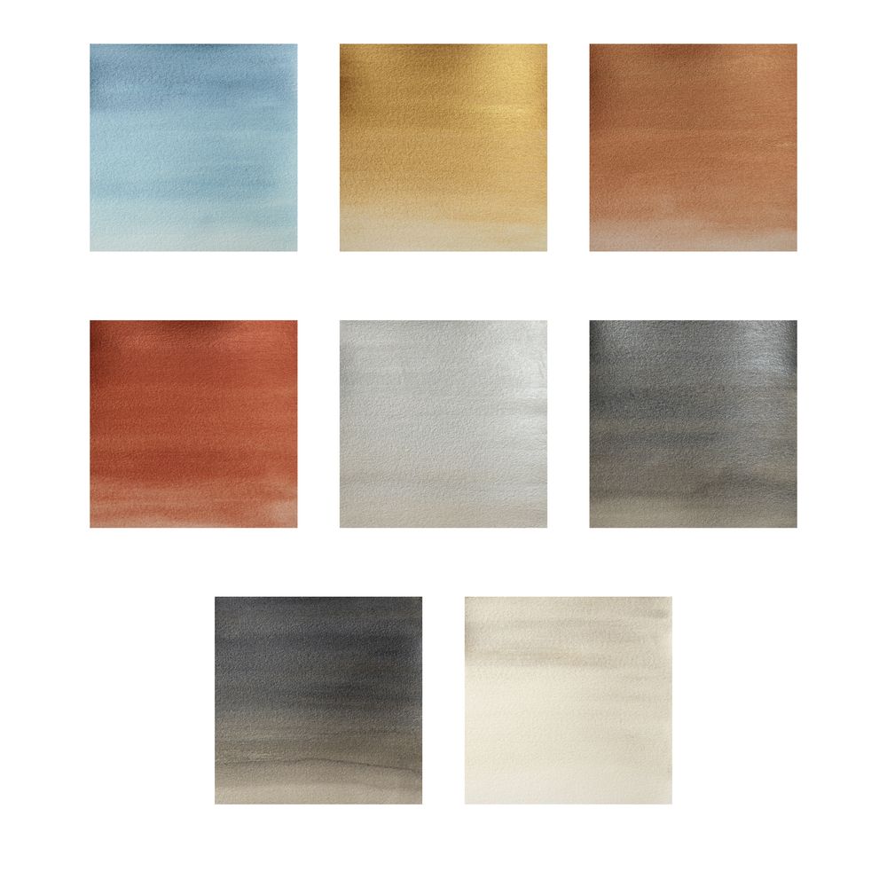 WINSOR & NEWTON Cotman Aquarell Taschenset METALLIC (8 Näpfchen)