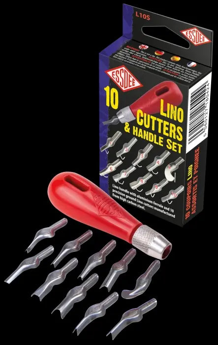 ESSDEE Linoleum Cutter-Set (10 versch. Schneider + Griff)