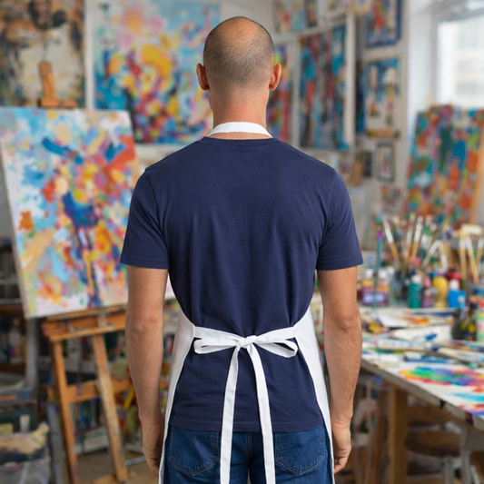 Robuste Künstlerschürze – "Meine Lieblingsfarbe ist BUNT"