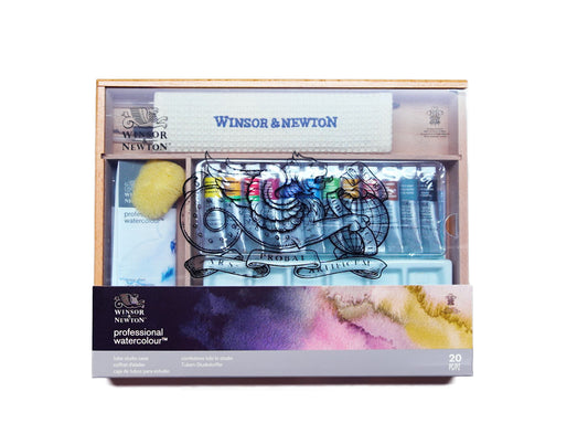 Set de estudio de acuarela profesional WINSOR &amp; NEWTON™ (tubos de 12x10 ml) con accesorios