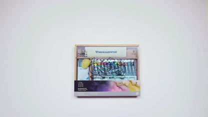 Set de estudio de acuarela profesional WINSOR &amp; NEWTON™ (tubos de 12x10 ml) con accesorios