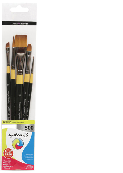SYSTEM3 Pinselset kurzstielig 500 (5 Pinsel)