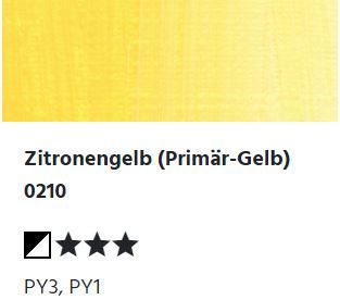 LUKAS STUDIO Ölfarbe - 0210 Zitronengelb (Primär-Gelb) (75/200ml)