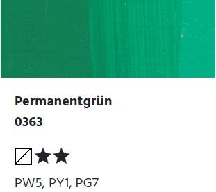 LUKAS STUDIO Ölfarbe -  0363 Permanentgrün (75/200ml)