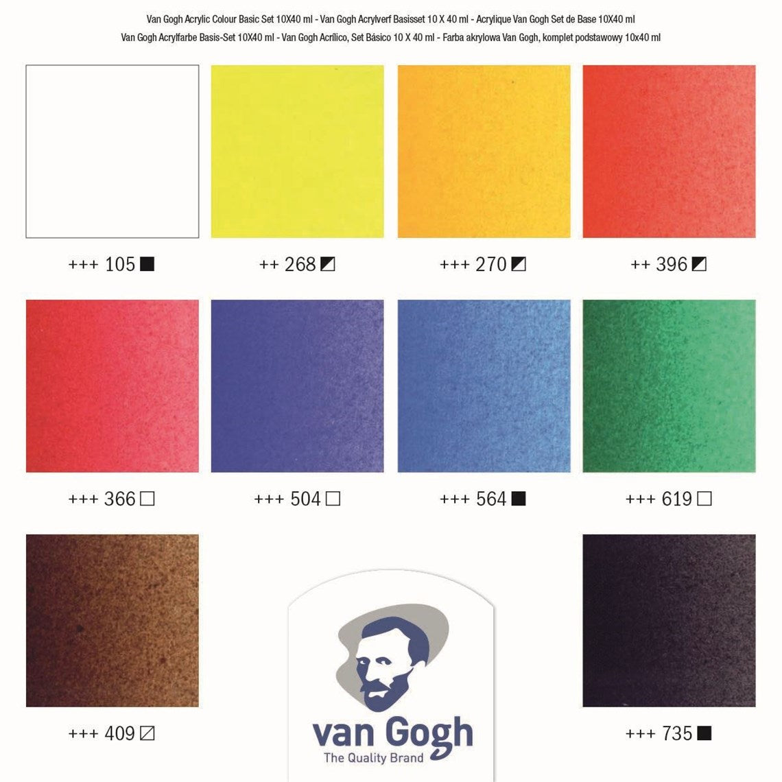 VAN GOGH Basis-Set Acrylfarbe 10 x 40 ml