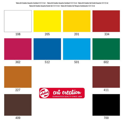 TALENS ART CREATION Set Gouache Combi 12 x 12 ml