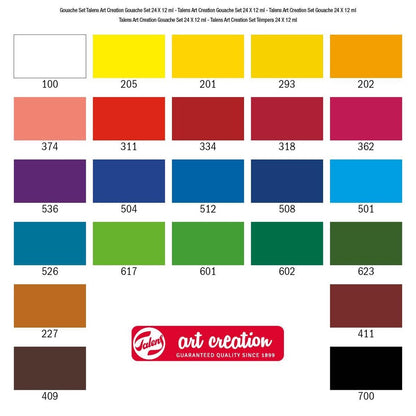 TALENS ART CREATION Set Gouache 24 x 12 ml