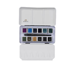 REMBRANDT Professionelles Aquarellfarben-Set, 12 halbe Näpfchen