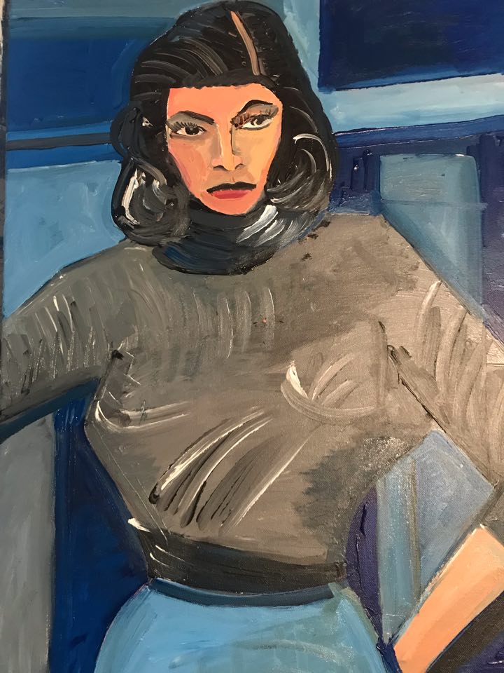 Sabine Schäfer | "Frau im grauen Pullover" | 70 x 50 cm