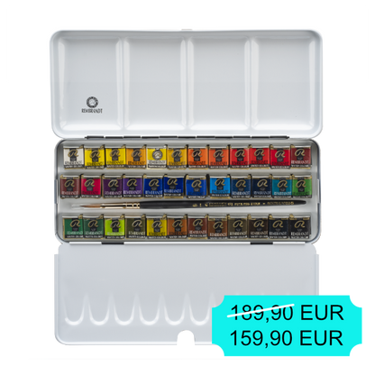 REMBRANDT Professionelles Aquarellfarben-Set,  36 halbe Näpfchen
